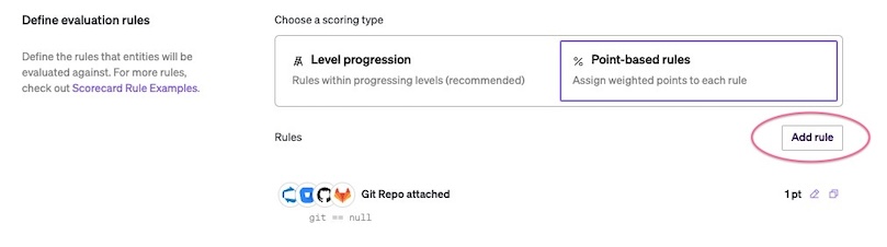 Click Add rule under the scoring type selection