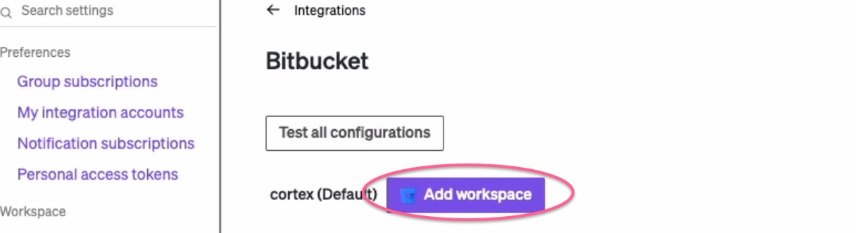 Click on Add workspace