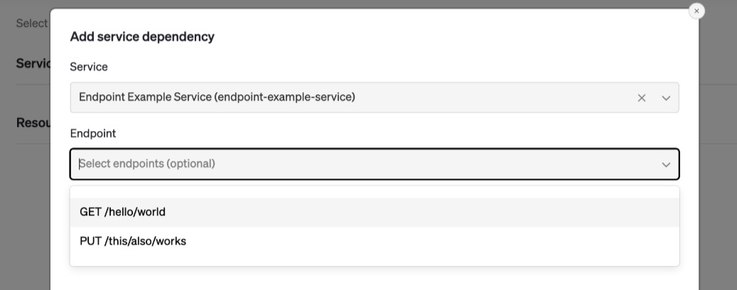 The paths appear in the Endpoint dropdown