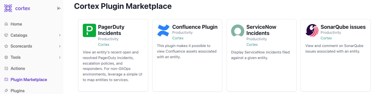 On the Plugin Marketplace page, click a plugin tile to get started