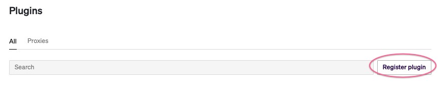 Click Register Plugin on the right