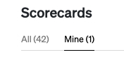 At the top of the Scorecard list, there are tabs for All and Mine